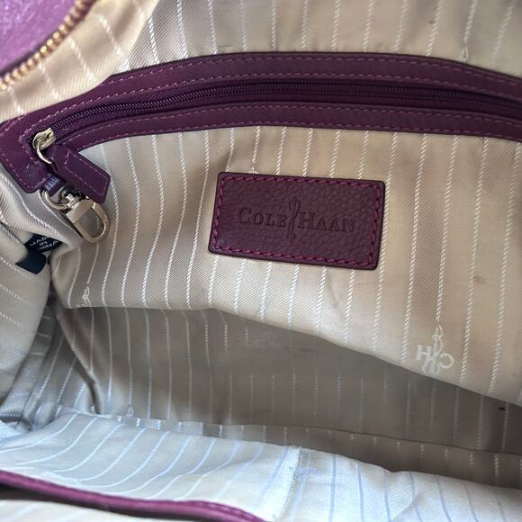 Cole Haan satchel bag burgundy red medicine bag satchel leather medium horse bit - Picture 13 of 13